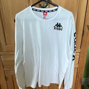 Kappa White Long Sleeve Tee with Black Accents